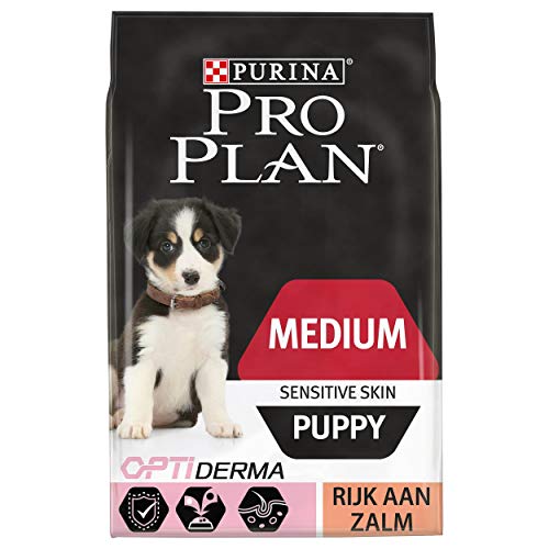 Pro Plan Hond Medium Puppy Sensitive Skin Hondenvoer, Puppybrokken - Gevoelige Huid, met Zalm, 12kg