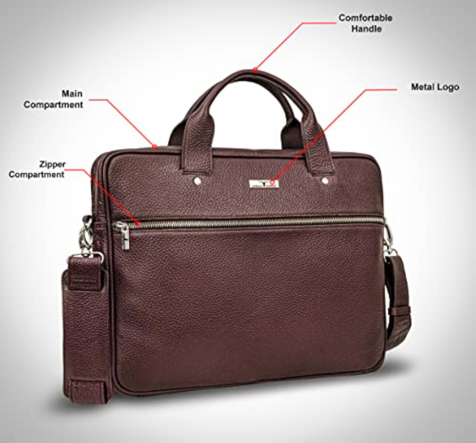Xander Brown Leather Messenger Bag for Men