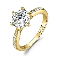 E-Round 2ct Cubic Zirconia Yellow Gold Plated