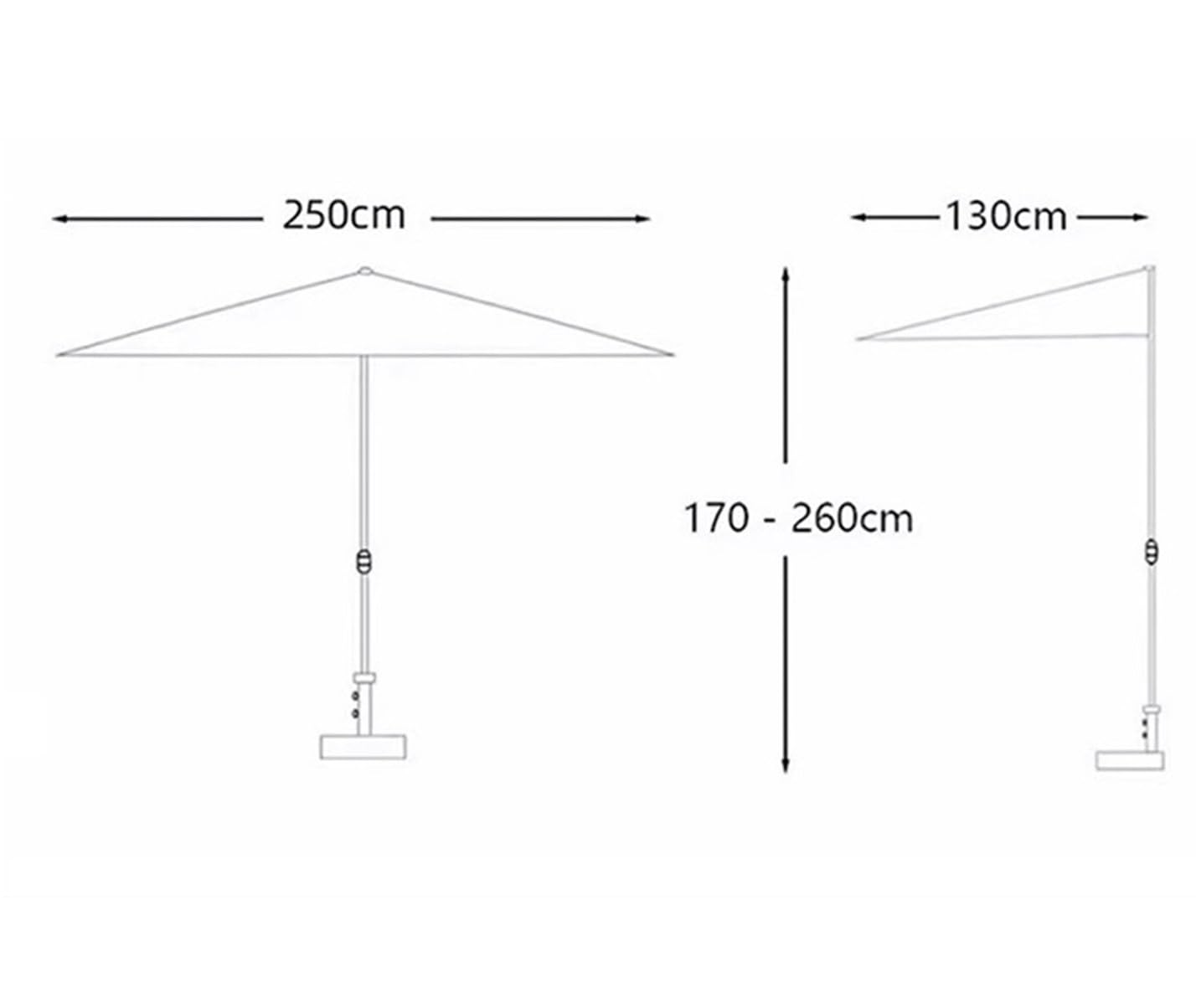 Ombrellone Ombrellone Rettangolare per metà da Esterno, Resistente, per Giardino con Patio, Senza Base Esterno
