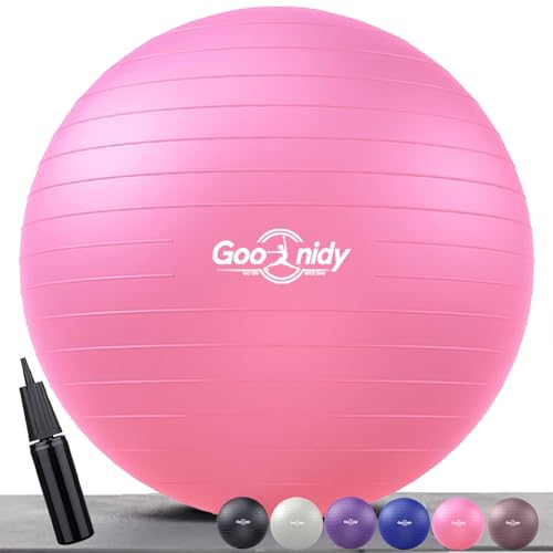 Image of Soft Exercise Ball, Anti-Burst Pilates Yoga Ball Chair Supports 2200lb, Workout Equipment w / Pump for Women Pregnancy, Medicine, Birthing, Physical Therapy, Stability, Excersing, Birth, Swiss, Fitness