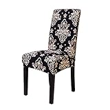 TAILLE : Nos housses de chaise conviennent aux chaises de salon ordinaires et à haut dossier, hauteur du dossier : 48-62 cm, largeur et longueur du siège : 38-48 cm. Veuillez vérifier la taille de votre chaise et la taille de la housse de chaise avant d'acheter.
