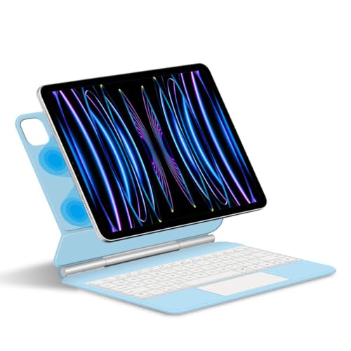 CNSXHAO iPad Air 11�iM3 2025/M2 2024�j�^Pro 11�i��4����^��3����^��2����^��1����j�^Air 5�^4 10.9 �Ή��L�[�{�[�h�P�[�X�A�}�O�l�b�g���t���[�e�B���O�J���`���o�[�X�^���h�A7�F�o�b�N���C�g�t���L�[�{�[�h
