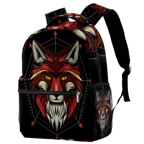 Sac à dos renard multicolore pour fille garçon ado et grand sac école