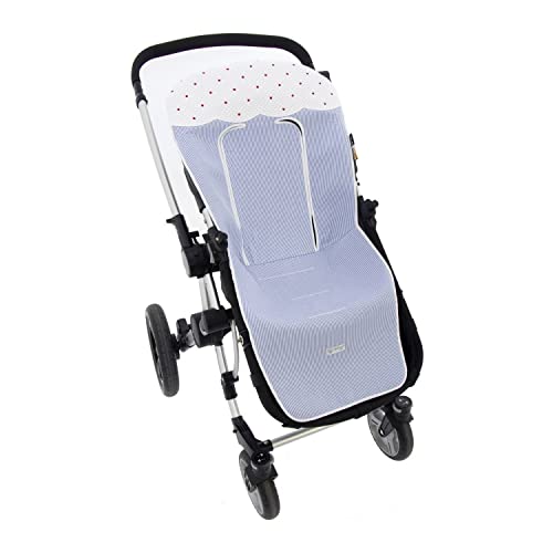 Funda de Verano para Silla Paseo Universal Rosy Fuentes- Colchoneta para Carrito Bebé- Transpirable-Compatible con Bugaboo, Jane, Concord, Baby Jogger, Bebecar…0-Marino Rojo