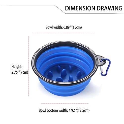 Udebohe Dog Bowls Set, Slow Feeder Dog Bowl, Portable Collapsible Pet Bowls For Dog/Cat Food Water Feeding, Dog Travel Food Container For Walking Camping Hiking, With Dog Poop Bag Dispenser (Big) #TOP3
