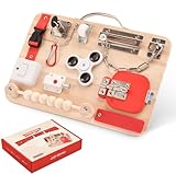 Potatomato Montessori Busy Board for Toddlers - Wooden Educational Fidget Toys - Autism Sensory Products - Activity Board for Kids Baby Boys Girls, ADHD- Fine Motor Kids Travel Toys