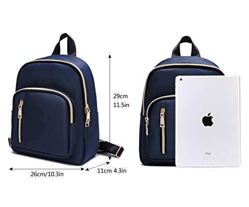 YANAIER Women Mini Backpack Purse Water resistant Nylon Fashion College Bag Casual Daypack Navy by YANAIER - Used condition - Image 2