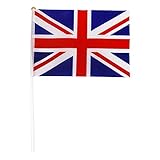 Farbe: rot wei？ blau ACAMPTAR Hand Waving Union Jack Flags Kunststoffstangen 21 14 cm 12er Pack Rot Wei？ Blau