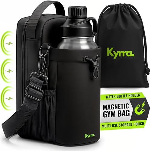 kyrra. Magnetic Gym Bag with Water Bottle Holder...