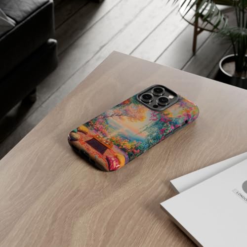 Coque rigide iPhone 14 Pro au design floral vibrant avec finition luxueuse - 4