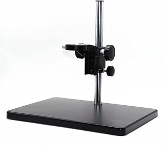LeTkingok Microscope Stand Video Monocular 5CM Lens Adjustment Bracket Experimental Test Lifting Platform Large Base (A: 26x38CM)