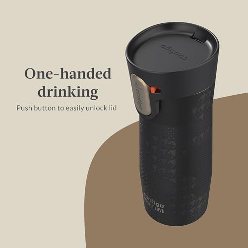 Contigo x Ally Love Stainless Steel Vacuum-Insulated Travel Mug with Autoseal and Easy Clean Lid, Spill-proof, Keeps Drinks cold 24 hrs & hot for 11 hrs, BPA Free, 16oz., West Loop 3.0, Licorice image 6