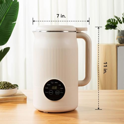 Macchina per latte di soia da 1200 ml, con lama in acciaio inox, prenotazione intelligente, pulizia automatica, ideale per uso domestico, preparazione del latte vegetale senza sforzo