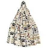 hhxvcv Capa de disfraz con capucha para Halloween, con estampado de huesos, de perro, unisex, para adultos, para cosplay, bruja, jedi, mago, mago