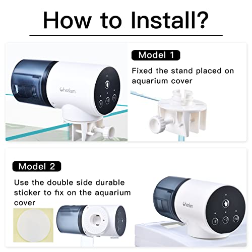 Automatic Fish Feeder, CHERLAM Fish Feeder Automatic Dispenser, 0.05Gal Adjustable Timer Feeder for Aquarium Fish Tank… - Image 6