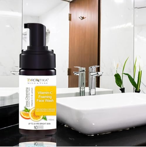 Image of Drontika Wild & Pure Vitamin C Super Bright Foaming Face Wash For Dull&Pigmented Skin|With Triple Vitamin C,Blood Orange&Papaya|Sulphate Free|For All Skin Types|For Women&Men (Vitamin C)