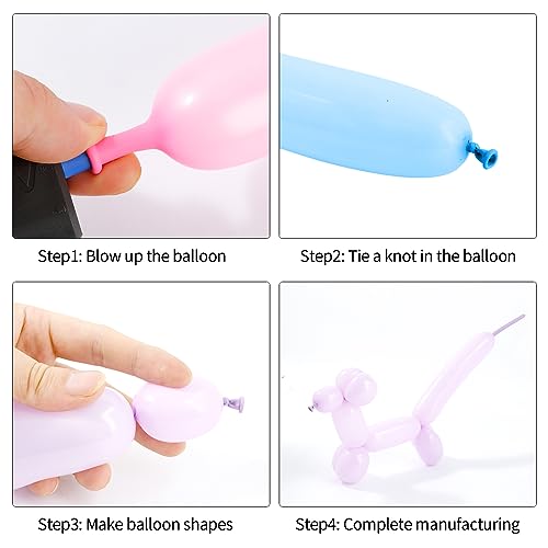 Image of Macaron Color Mix 260 Balloons - Long Balloons for Balloon Arch & Animals Kit, Random Color