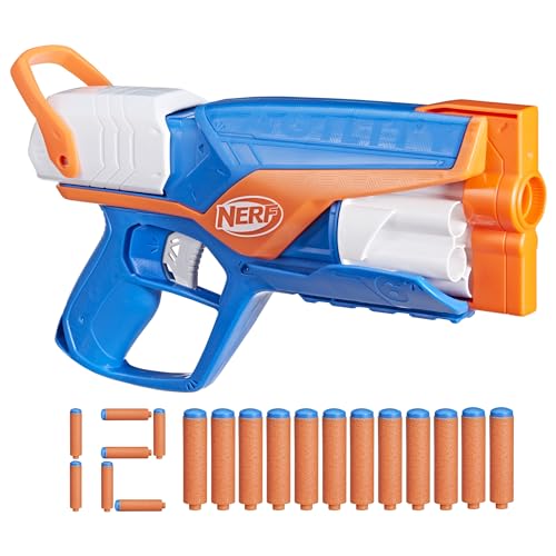 Nerf N Series Agility - Lançador em Plástico Azul e Laranja com 12 Dardos Nerf N1 (Compatíveis Apena