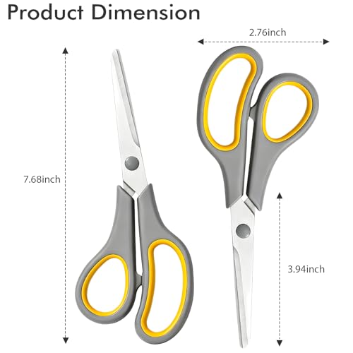 6 Packs Scissors All Purpose, 8 Inch Scissors Bulk Sharp Sewing Fabric Shears for Office Home School Supplies, Stainless Steel Craft Scissor for Adults Teachers, Right/Left Handles Cutting Tools - Image 4