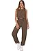 PJFPJF 2 Piece Sets For Women 2025 Summer Matching Wide Leg Crop Pants Outfits Travel Vacation Beach Lounge Sets (Khaki, L)