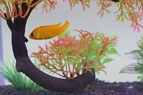 Aqua Kt Aquarium Landscape Curved Tree Magenta Plant Plastic For Betta Clownfish Cichlid Guppy Glofish Tank Decoration #TOP4