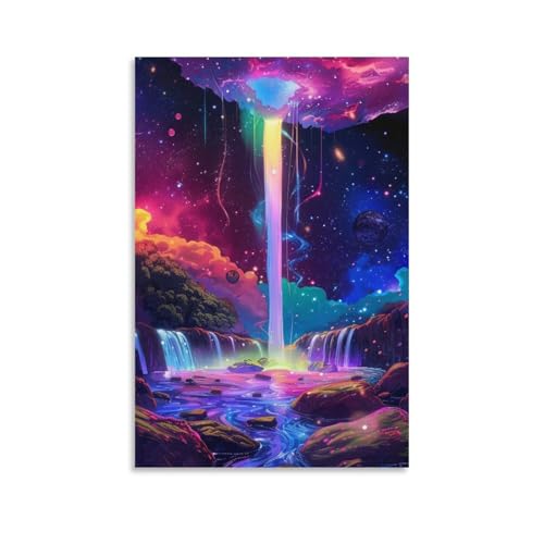 Peinture Sur Toile Cascade Murale Affiche Decoration Salon 50x75cm