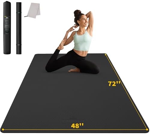 CAMBIVO Large Yoga Mat (6'x 4'), Extra Wide Workout Mat for Men a...