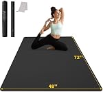 CAMBIVO Large Yoga Mat 183cm x 122cm Wide Exercise Mat & Large Workout Mat (6' x 4') , Yoga Mat Thick 1/4 &1/3 &2/5 &1/2 Exercise Mats for Yoga, Pilates, Stretching, Cardio Home Gym Floor, Non- Slip Anti Tear Eco-Friendly Yoga Mat (72”x 48”)