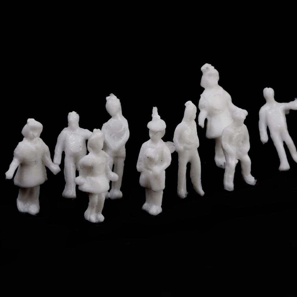 Grendly Lot de 200 figurines blanches modèle People : 100 figurines masculines et féminines (poses debout et assises) échelle 1