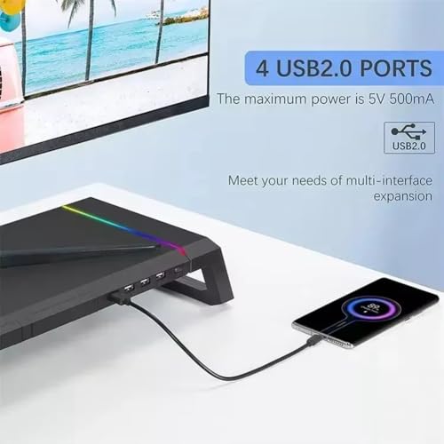 Support d'écran pour PC gain de place avec chargeur USB - 4