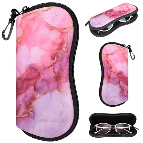 Image of Sunglasses Case with Belt Clip, Ultra Light Neoprene Zipper Soft Padded Glasses Case for Women Men