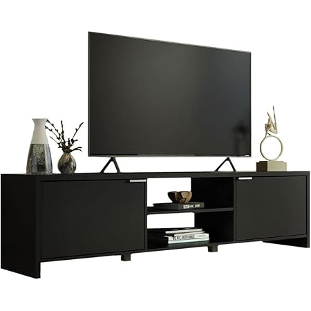 TV Schrank 180cm Lowboard Mit LED-Beleuchtung - L-Form Design Für Fernseher Bis 75 Zoll