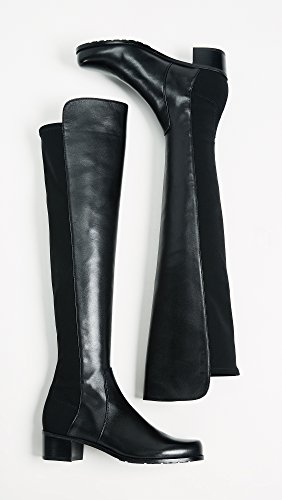 Stuart Weitzman Women's Reserve Tall Boots, Black Nappa/Stretch Gabardine, 12 Medium Us #TOP4