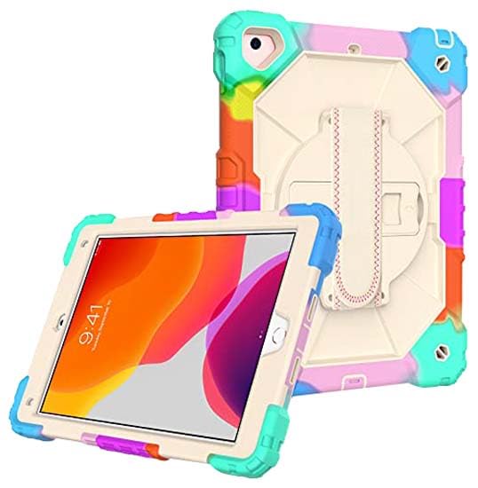 Coque iPad Air 2 antichoc de voyage avec bandoulière et support rotatif 360