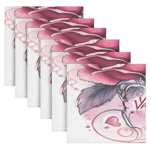 Servilletas de Tela con Diseño San Valentín 20x20 in Pack 6 miniatura 2