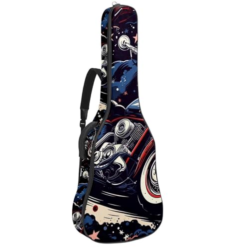 Housse pour guitare 38 pouces Cartoon Motorcycle Star pour protéger et ranger facilement