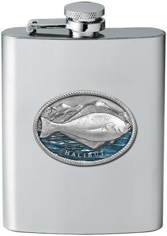 Heritage Pewter Halibut Stainless Steel 8 oz. Flask