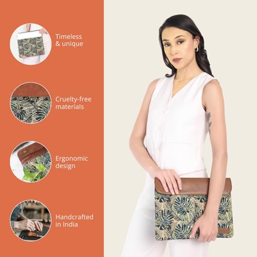 Image of HAMELIN MacBook Sleeve for 14 Inch Laptops | Laptop Sleeve 14 Inch for Notebook & Tablets | Lightweight & Waterproof Laptop Hand Bag for Men & Women | Stylish Case for Office & Travel | Green Maple