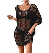 Swim Curve Plus Size Hollow Knit Beach Cover-Up Dress For Vacation Beach Pool For Summer Beach Vacation P 34189216
