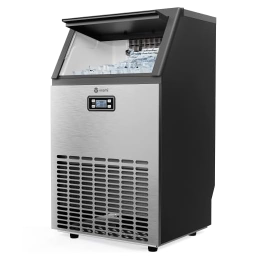 Vremi Commercial Grade Ice Maker - Produces 100 Pounds of Ice in 24 Hrs with 29 Pounds Storage Bin - Stainless Steel, Freestanding Automatic Clear Cube Ice Making Machine Perfect for Home or Business