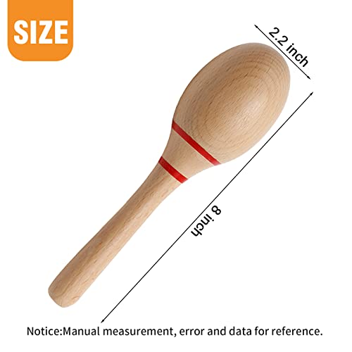 Duzforei 2Pcs Maracas, 8Inch Hand Percussion Rattles, Beech Wood Rumba Shakers, Latin Musical Instrument For Games Party Favors #TOP1