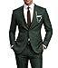 TIJOFA Mens 2 Piece Suit Men Classic Fit Wedding Prom Suits Set Dark Green Wedding Suits Man One Button Blazer Men Formal Homecoming Suit for Wedding L