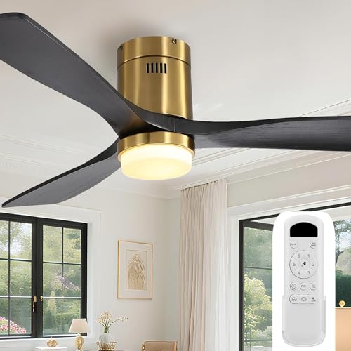 Sofucor Ceiling Fan with Lights-52 Inch Flush Mount Ceiling Fan