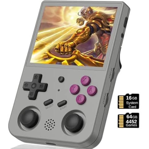 RG353VS Handheld Game Console Support LINUX, 5G WiFi 4.2 Bluetooth RK3566 64BIT 64G TF Card 4450 Classic Games 3.5 Inch IPS Screen 3500mAh Battery (AIRUI-RG353VS-G) Cover