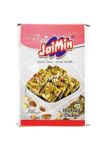 Jaimin Dry Fruit Chikki (cashew nut brittle with almond and pistachio) - 100g - (pack of 3)