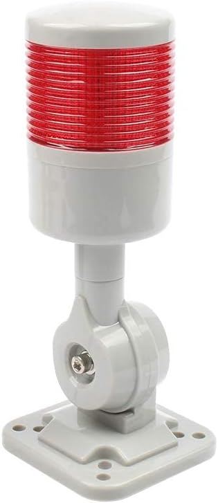 LUBAN Ipari Jelzőfény CNC Gépekhez - Piros LED Figyelmeztető Lámpa Szirénával, Forgatható Talppal, 110-220V, IP54 Védettség, Folyamatos/Vill