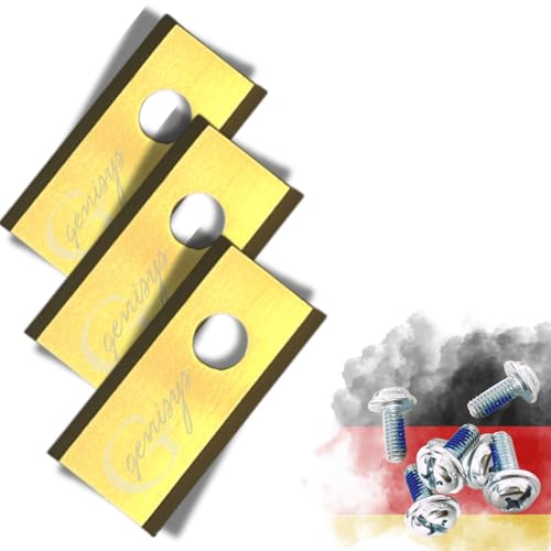 Genisys 9X Titanio Cuchillas de Repuesto Compatible con Parkside Inteligente robótica cortadora de césped - LongLife - 1-Agujero irrompible [DIN EN 50636 Probado] - con Tornillos