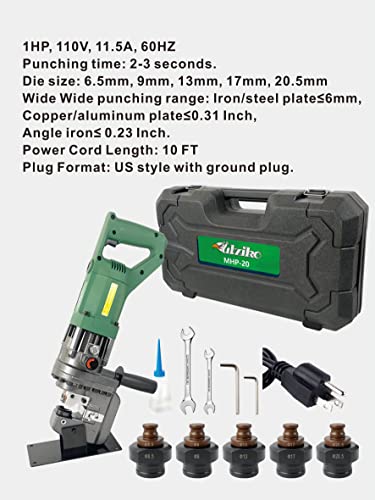 1200W 110V Hydraulic Puncher Electric Hydraulic Punching Tool Angle Steel Punching Machine,Can be Used for Punching in Steel, Iron, Aluminum, Copper, and Other Sheet Materials.