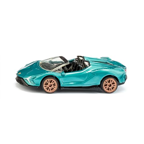 siku 1571, Lamborghini Sián Roadster, Voiture Jouet, Métal/plastique, Turquoise métallisé, Roues caoutchoutées, Jantes sportives, Toit ouvert